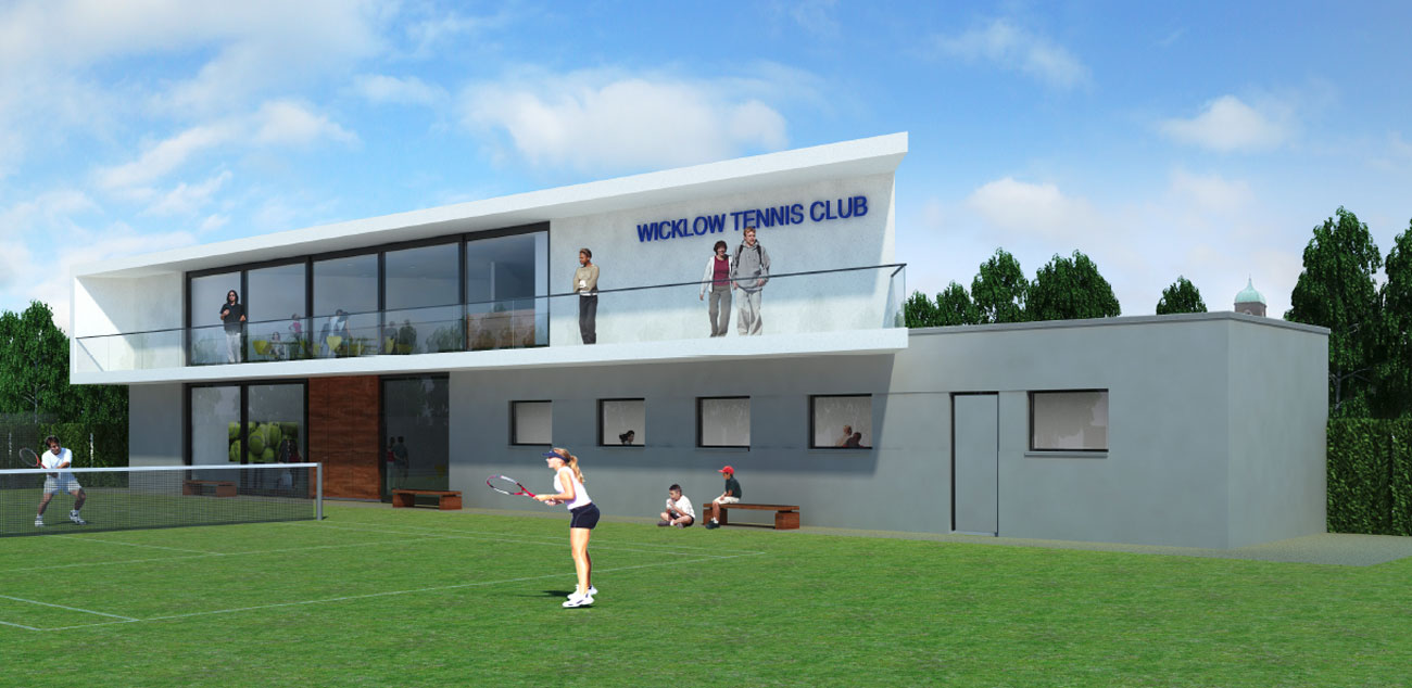design concept for the future expansion for a local tennis club in Wicklow Town.