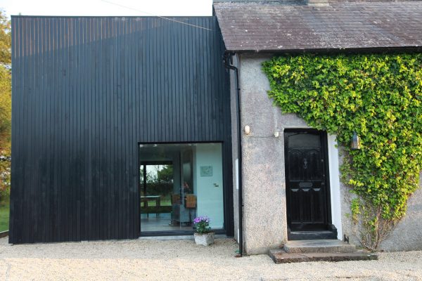 This extension to a converted schoolhouse is located outside Boyle, Co Roscommon.